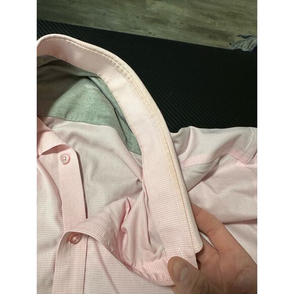 Twillory Pink Performance Fabric Long Sleeve Button Up Size 16.5 - Picture 6 of 12